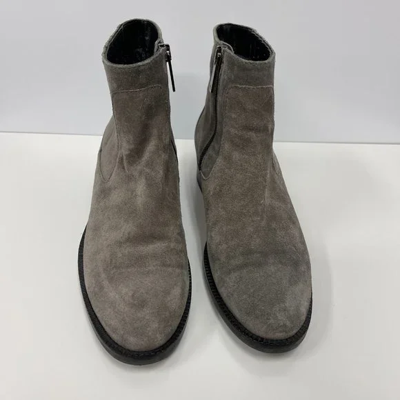 Aquatalia Italy Oribella Suede Ankle Boots Graphite Grey‎ Size 7.5 - Picture 9 of 10